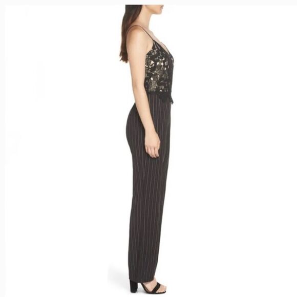 LACE and Pinstripe Jumpsuit Size XS  Retail $158 - Picture 5 of 12